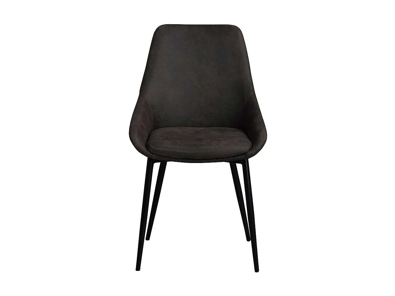 Schalenstuhl Set in Dunkelgrau Stoff Metall (2er Set)