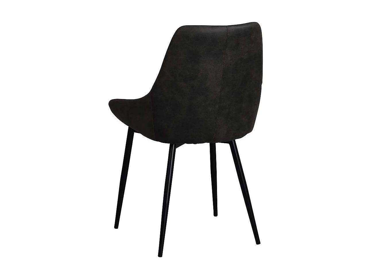 Schalenstuhl Set in Dunkelgrau Stoff Metall (2er Set)