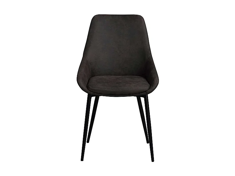 Schalenstuhl Set in Dunkelgrau Stoff Metall (2er Set)