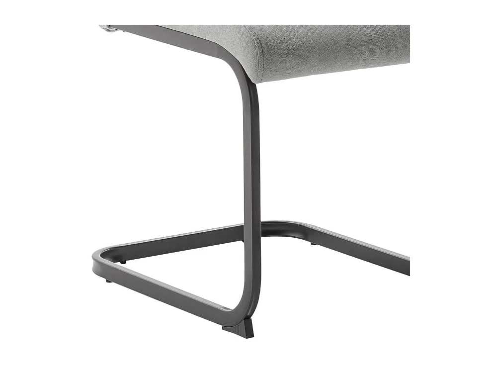 Freischwinger Polsterstuhl in Grau mit Gestell aus Metall (4er Set)