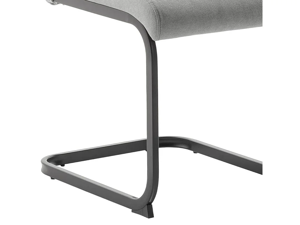 Freischwinger Polsterstuhl in Grau mit Gestell aus Metall (4er Set)