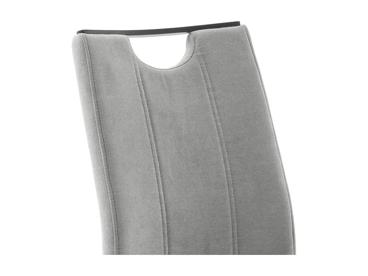 Freischwinger Polsterstuhl in Grau mit Gestell aus Metall (4er Set)