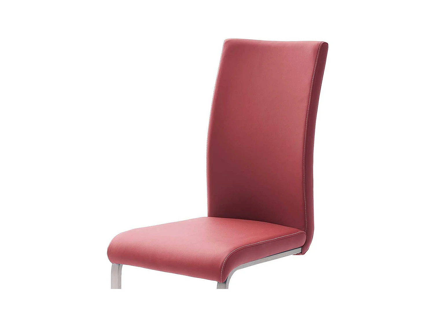 Freischwinger in Rot Kunstleder Metall (4er Set)