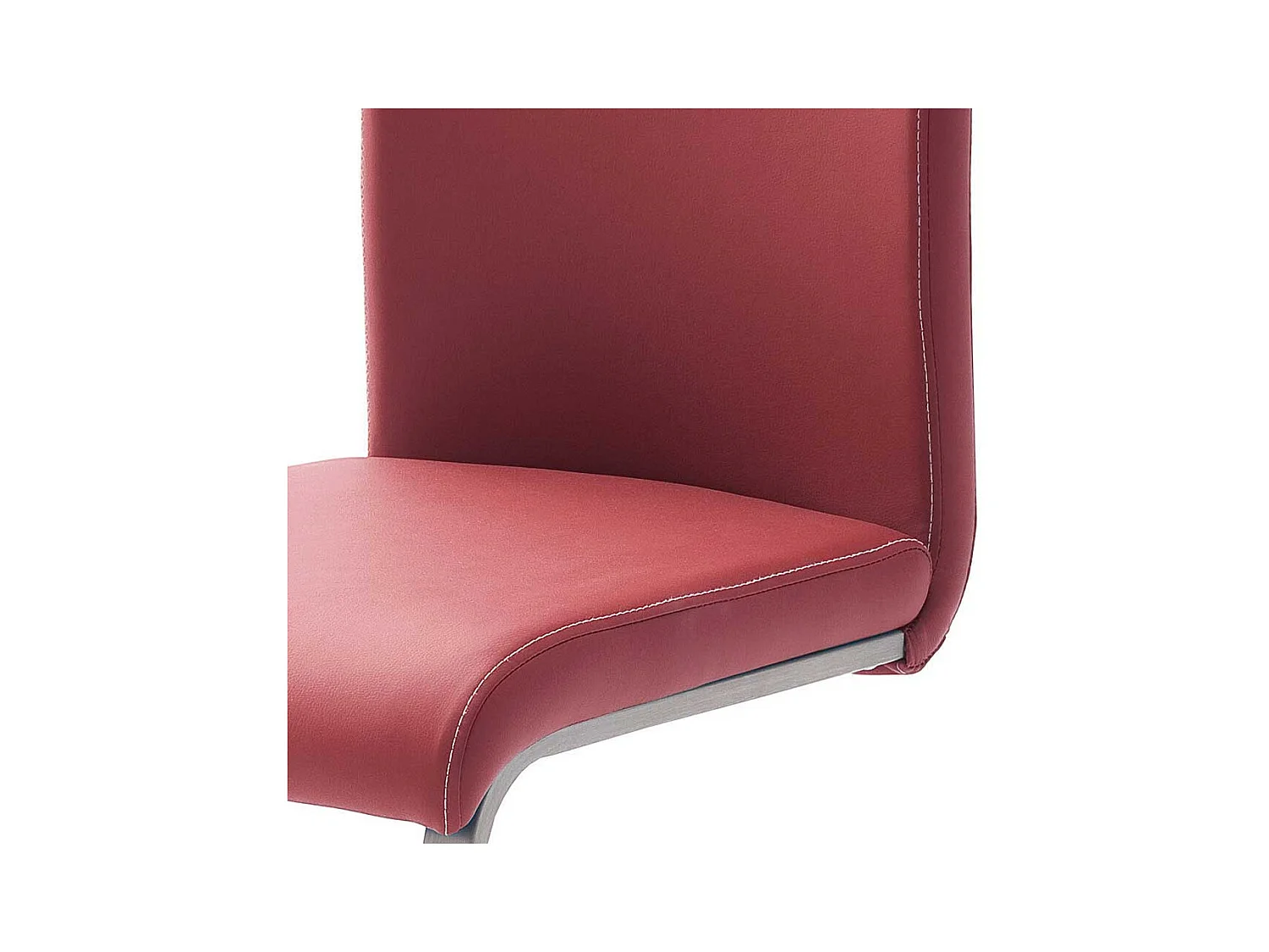 Freischwinger in Rot Kunstleder Metall (4er Set)