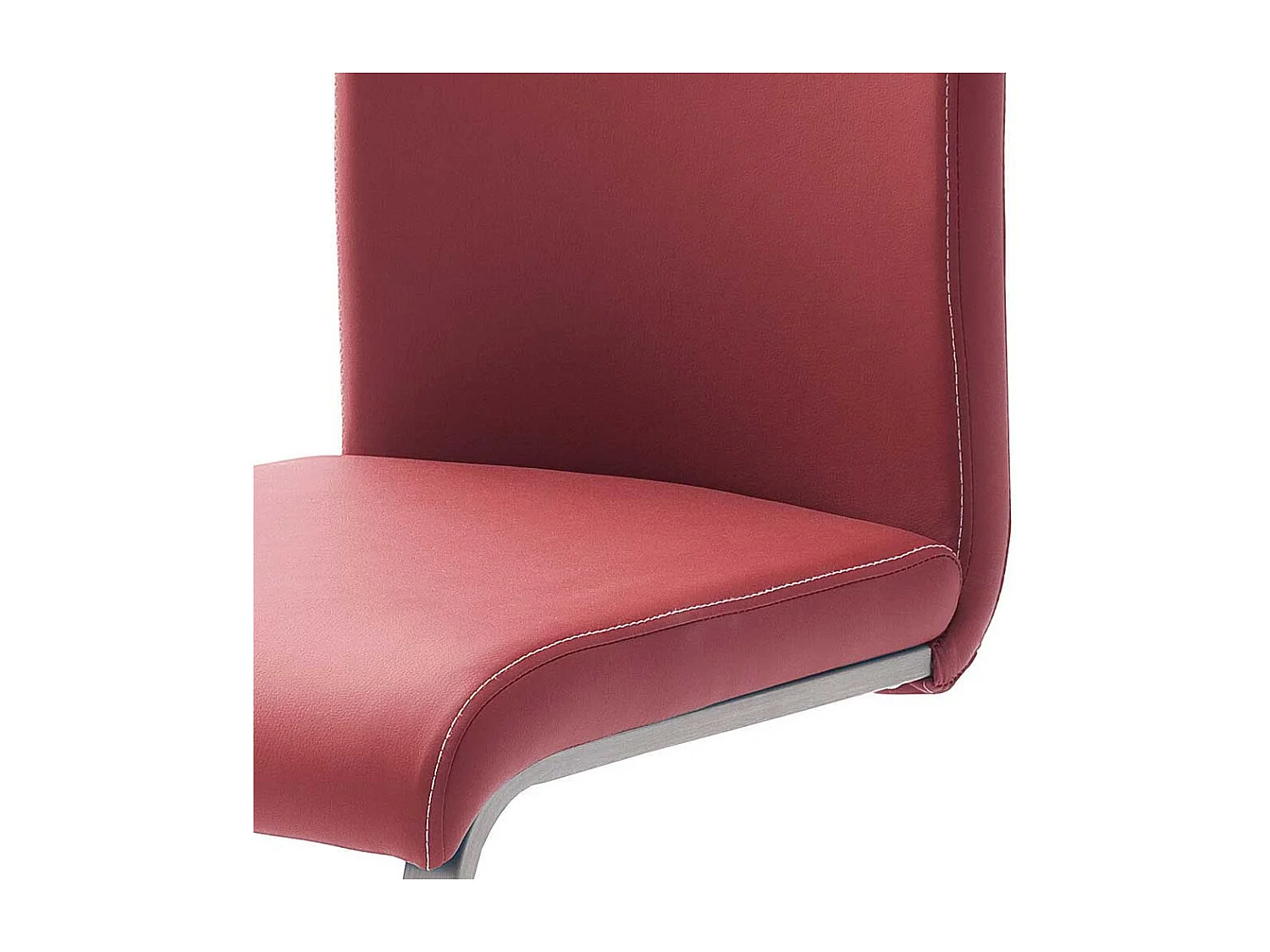 Freischwinger in Rot Kunstleder Metall (4er Set)