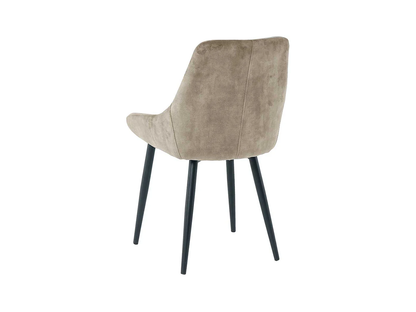 Stuhl Set Beige Samt 48 cm breit Gestell aus Metall (2er Set)