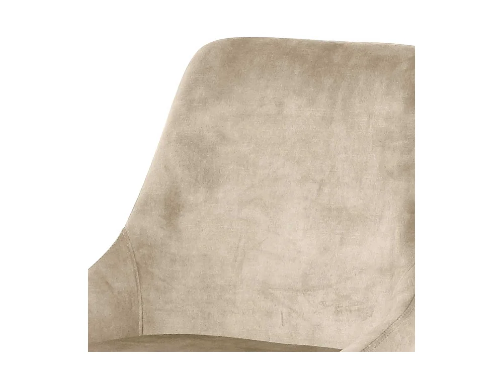 Stuhl Set Beige Samt 48 cm breit Gestell aus Metall (2er Set)