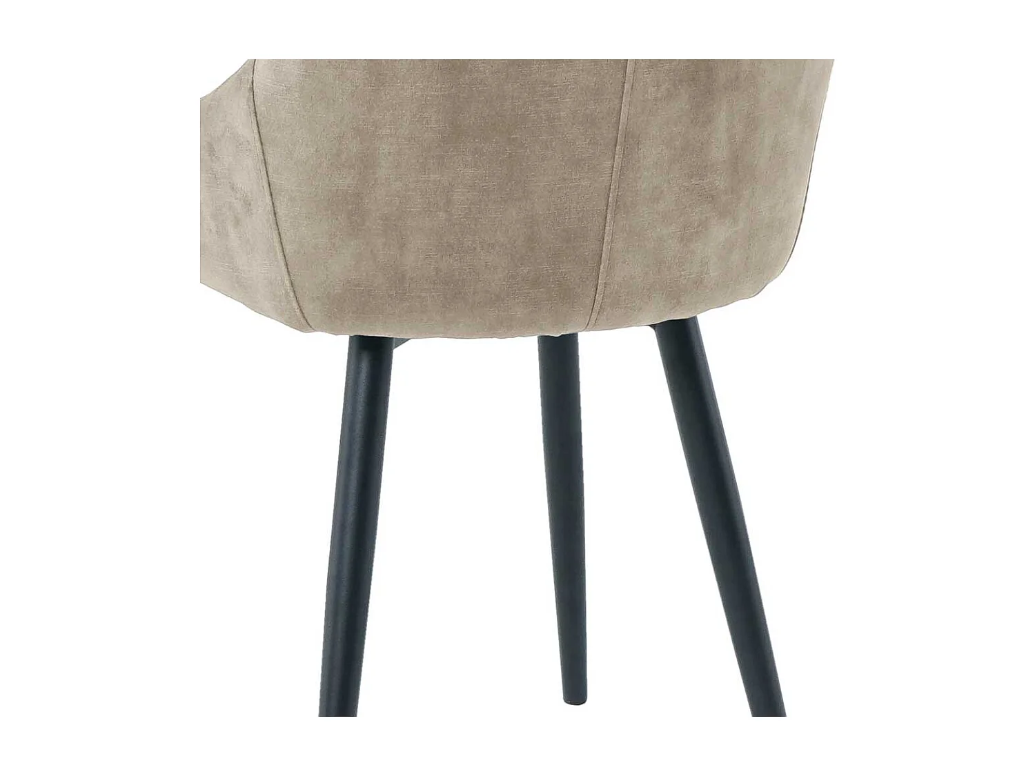 Stuhl Set Beige Samt 48 cm breit Gestell aus Metall (2er Set)