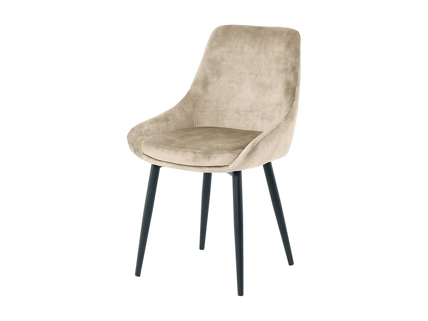 Stuhl Set Beige Samt 48 cm breit Gestell aus Metall (2er Set)