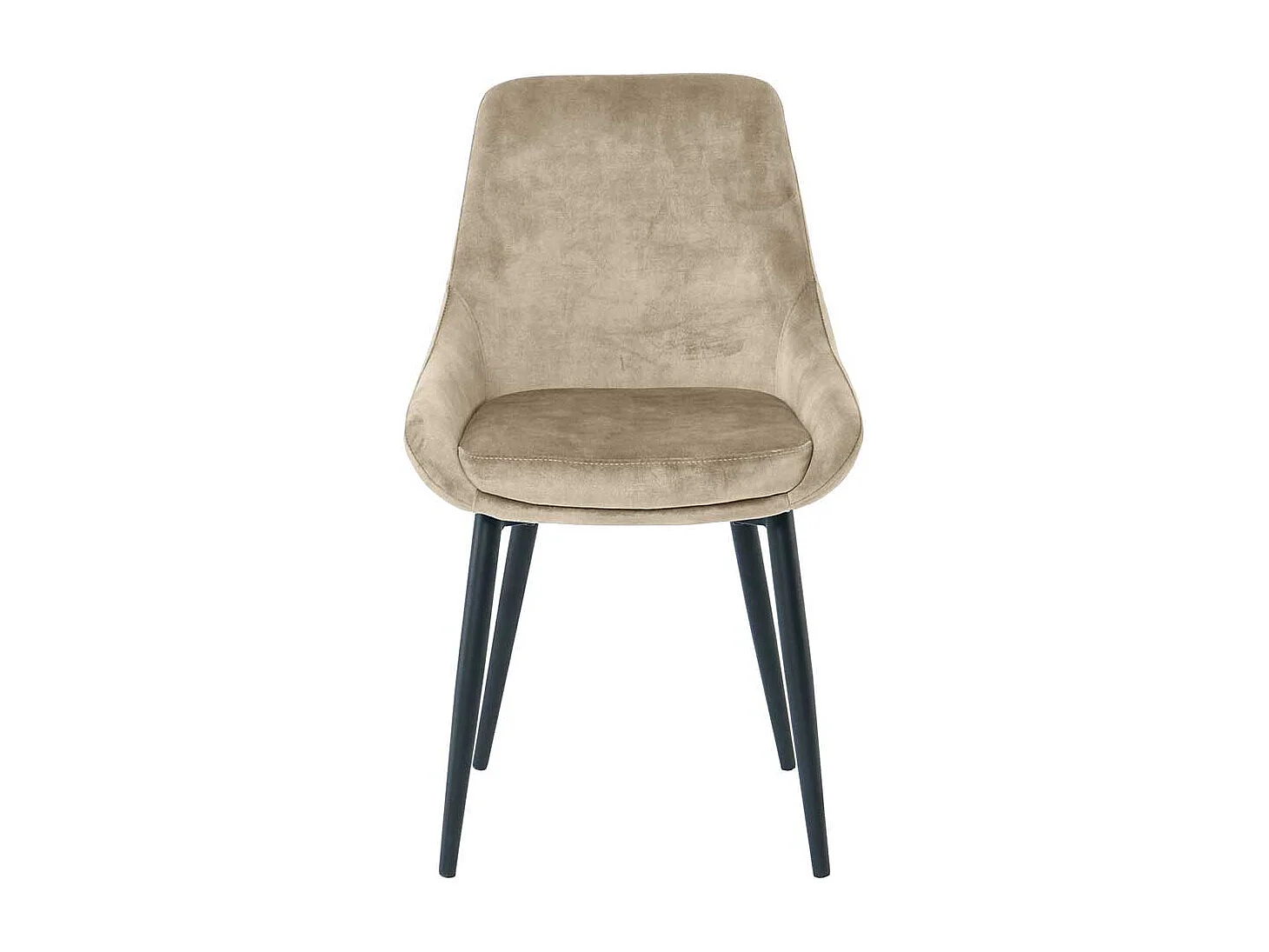 Stuhl Set Beige Samt 48 cm breit Gestell aus Metall (2er Set)