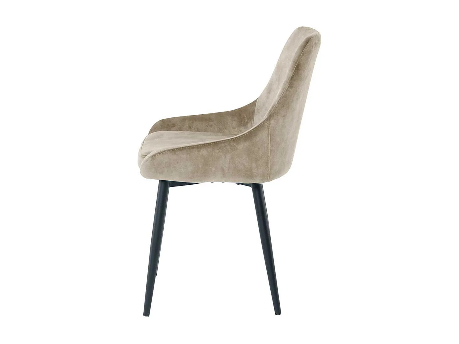 Stuhl Set Beige Samt 48 cm breit Gestell aus Metall (2er Set)