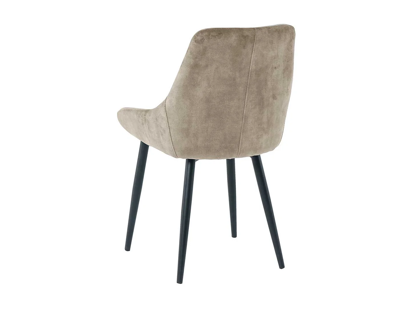 Stuhl Set Beige Samt 48 cm breit Gestell aus Metall (2er Set)