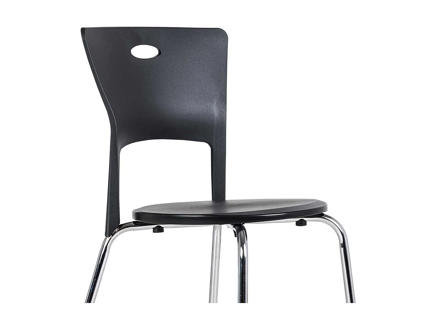 Schwarze Stühle aus Kunststoff Schwarz (4er Set)