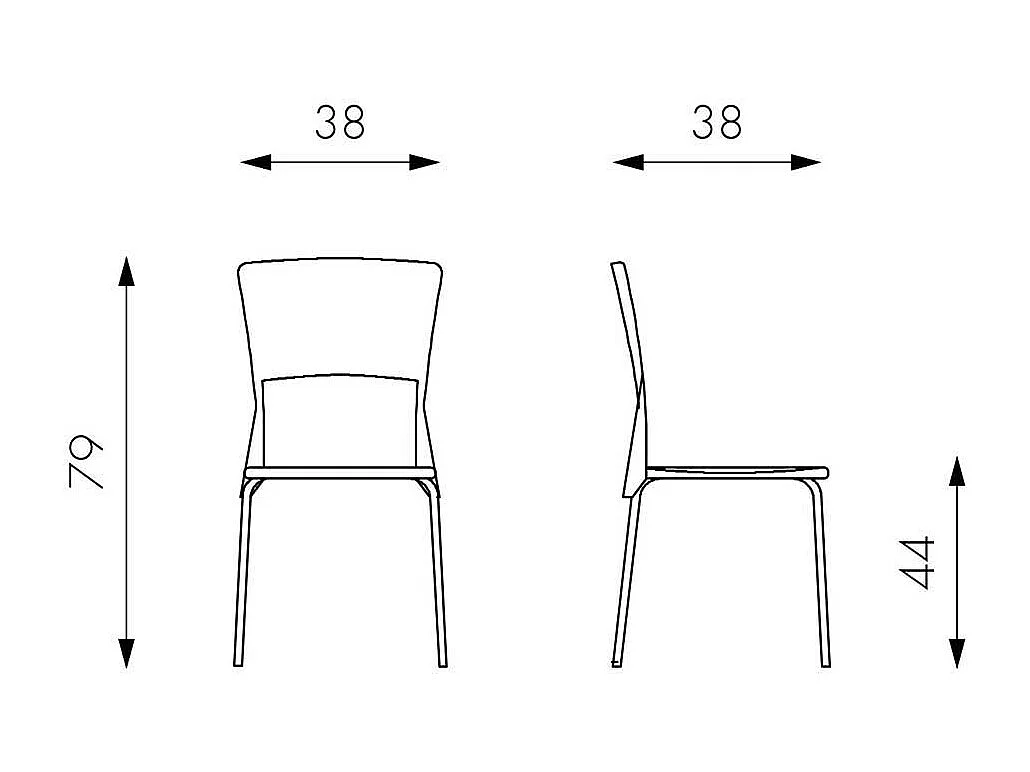 Schwarze Stühle aus Kunststoff Schwarz (4er Set)