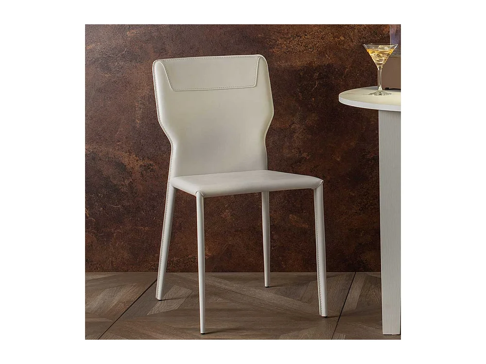Esszimmerstühle in Weiß Kunstleder modern (2er Set)