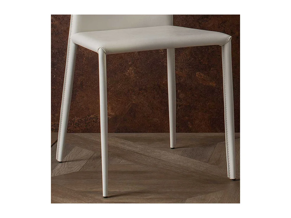 Esszimmerstühle in Weiß Kunstleder modern (2er Set)