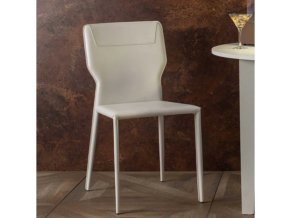 Esszimmerstühle in Weiß Kunstleder modern (2er Set)