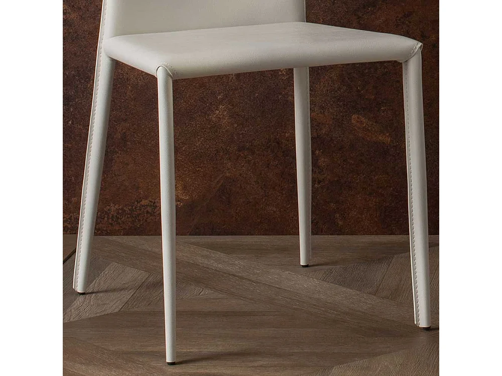 Esszimmerstühle in Weiß Kunstleder modern (2er Set)