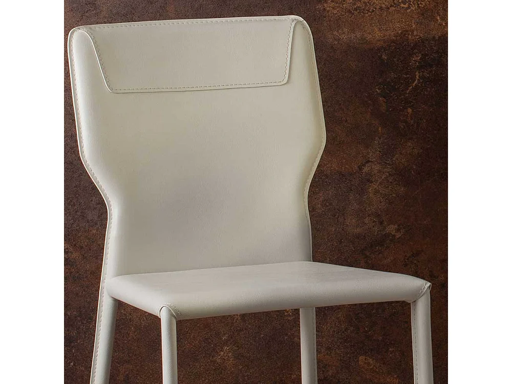 Esszimmerstühle in Weiß Kunstleder modern (2er Set)