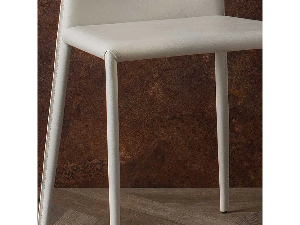 Esszimmerstühle in Weiß Kunstleder modern (2er Set)