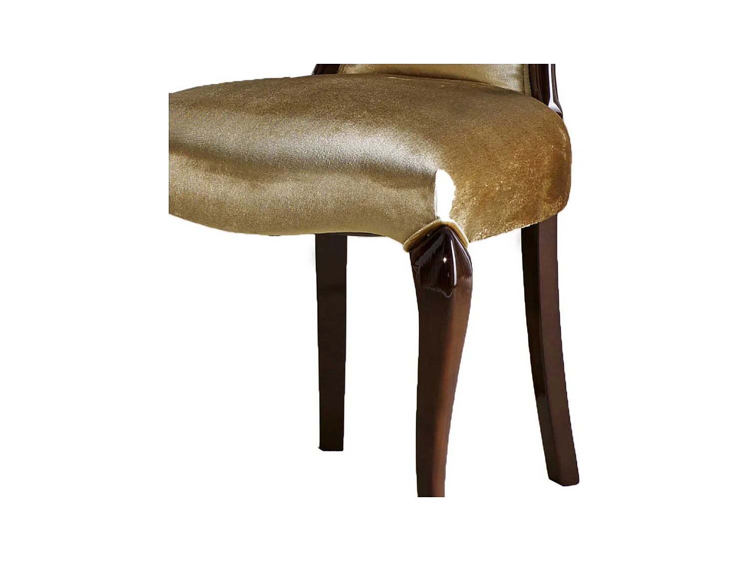 Hochlehner in italienischem Design Buche Massivholz und Samt