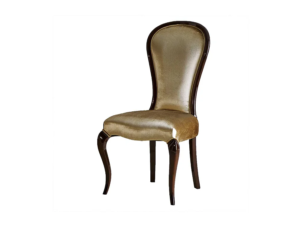 Hochlehner in italienischem Design Buche Massivholz und Samt