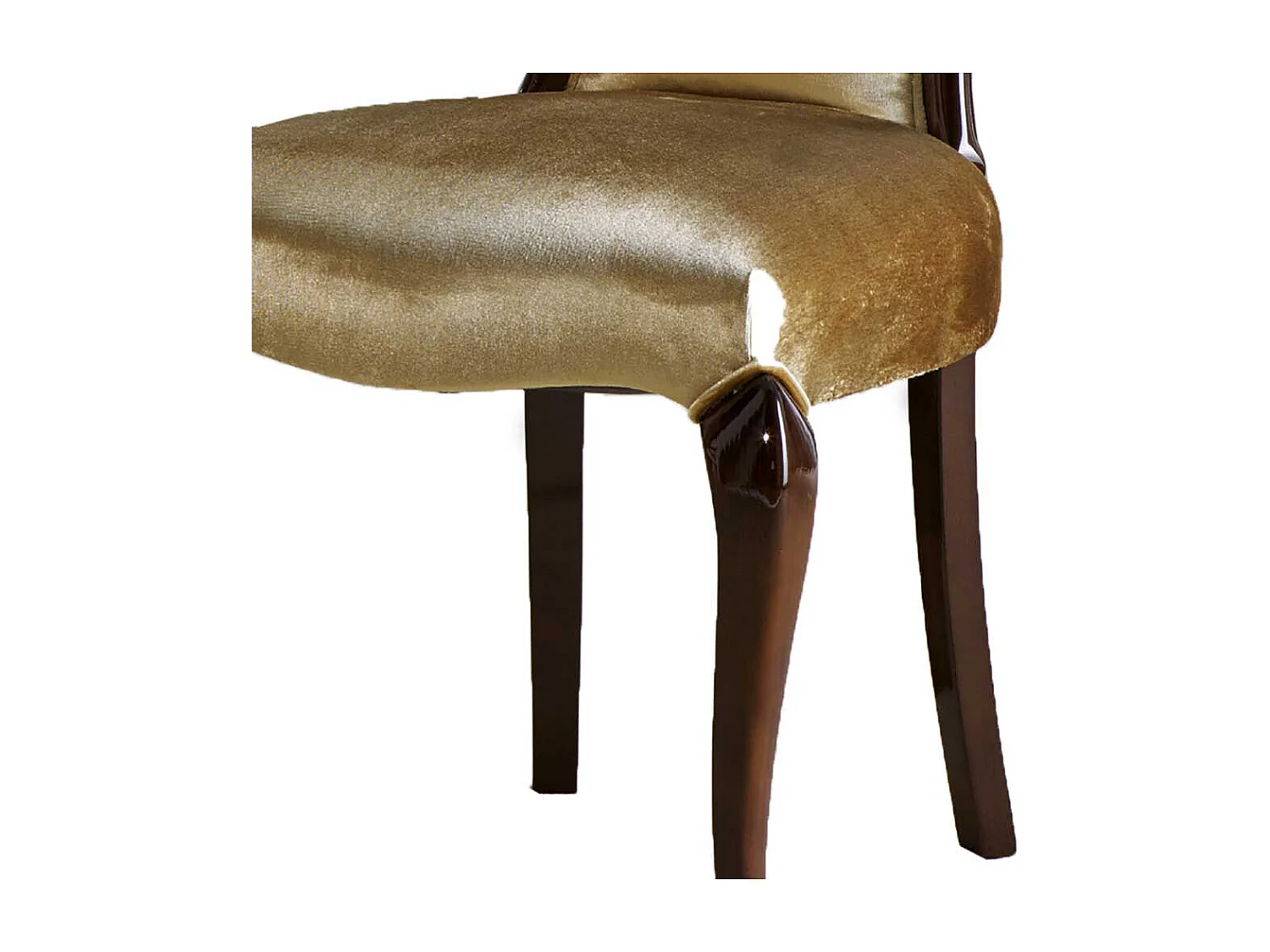 Hochlehner in italienischem Design Buche Massivholz und Samt