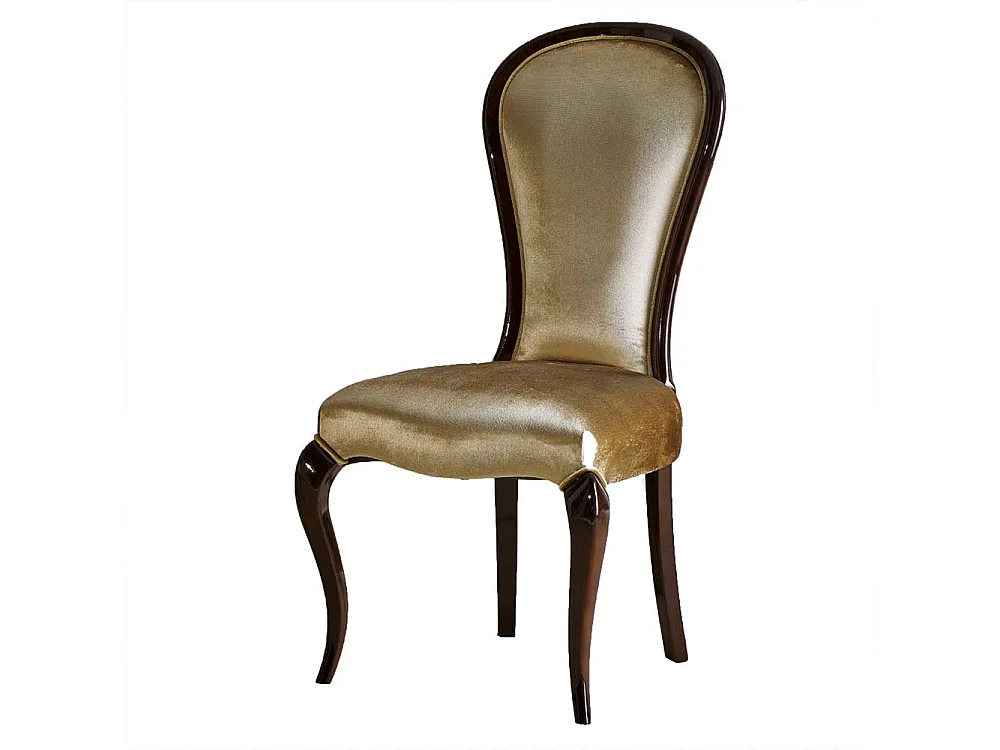 Hochlehner in italienischem Design Buche Massivholz und Samt