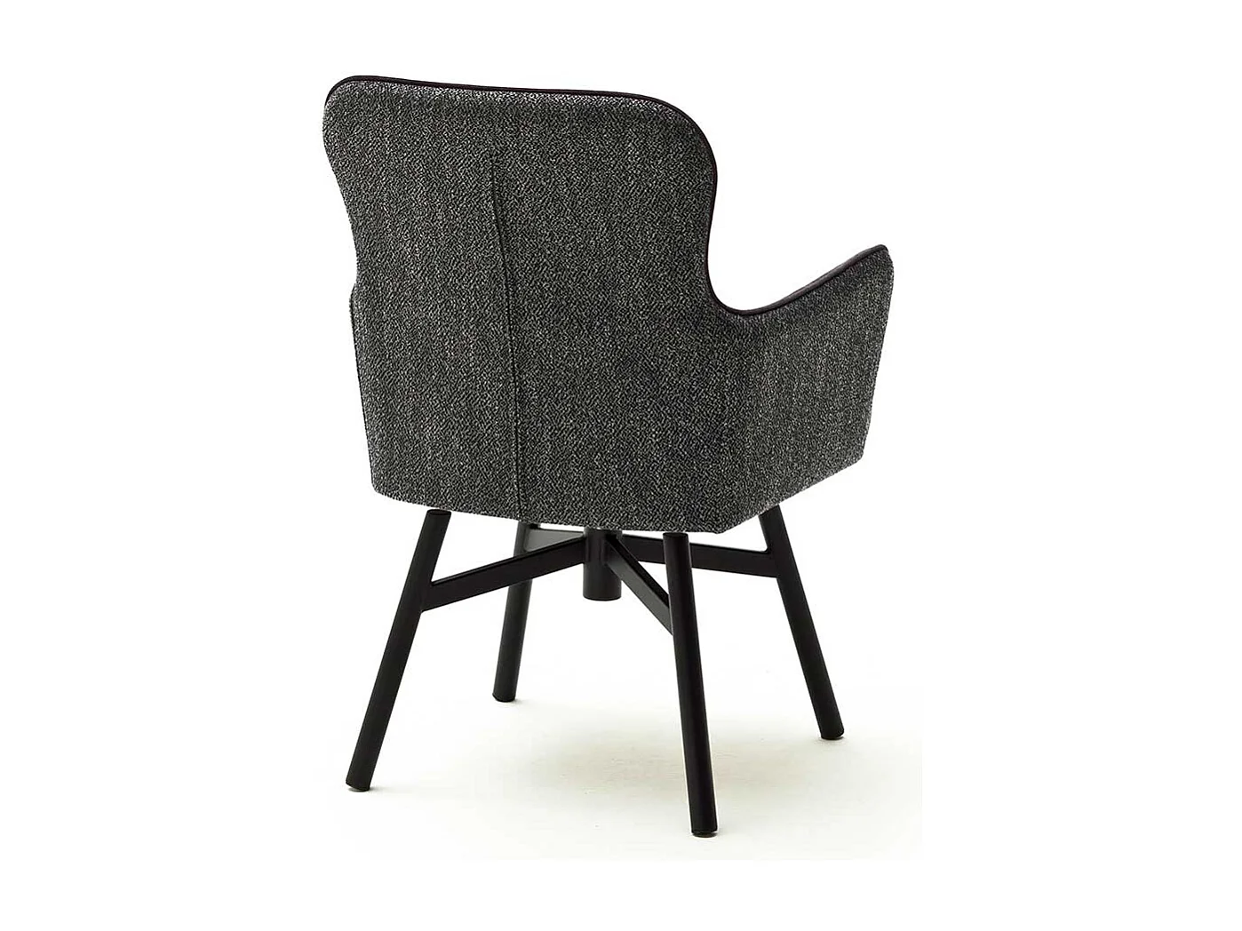 Esstisch St�hle in Anthrazit Stoff drehbar (2er Set)