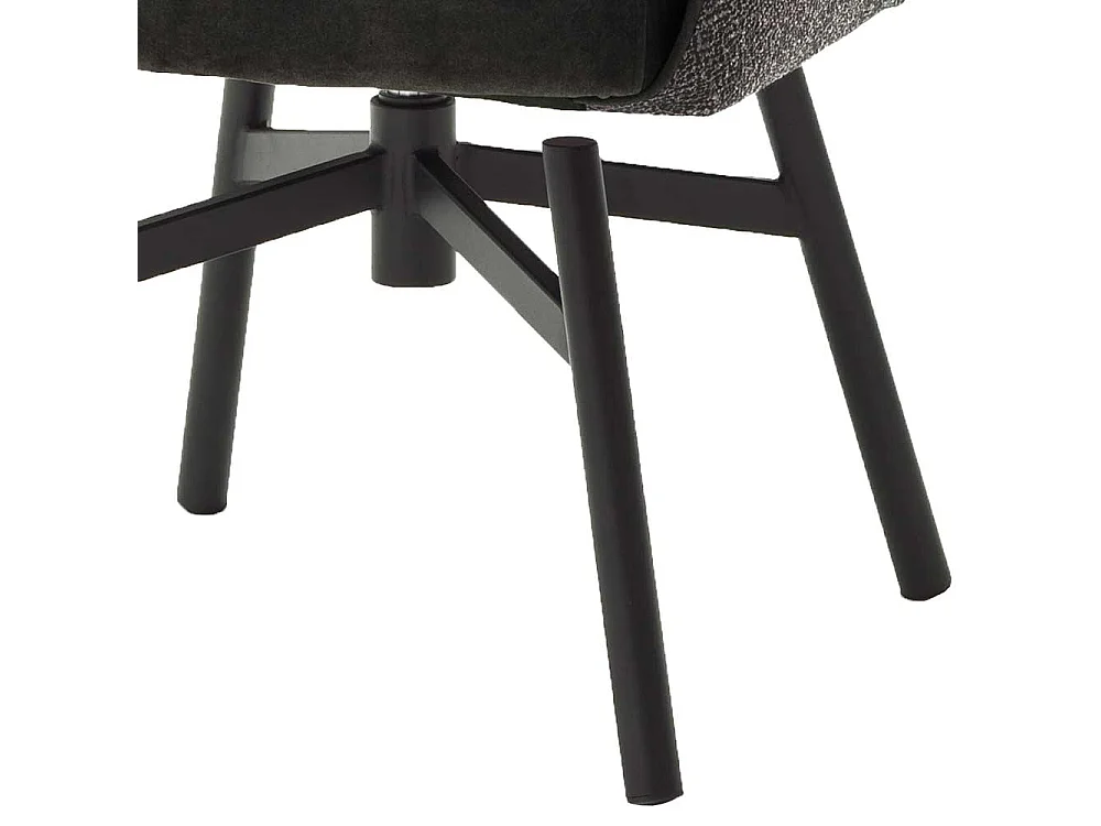 Esstisch St�hle in Anthrazit Stoff drehbar (2er Set)