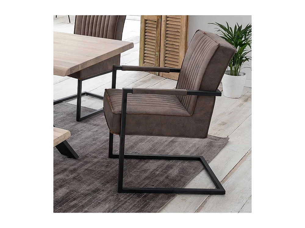 Esszimmerstühle in Schlammfarben und Schwarz Armlehnen (2er Set)