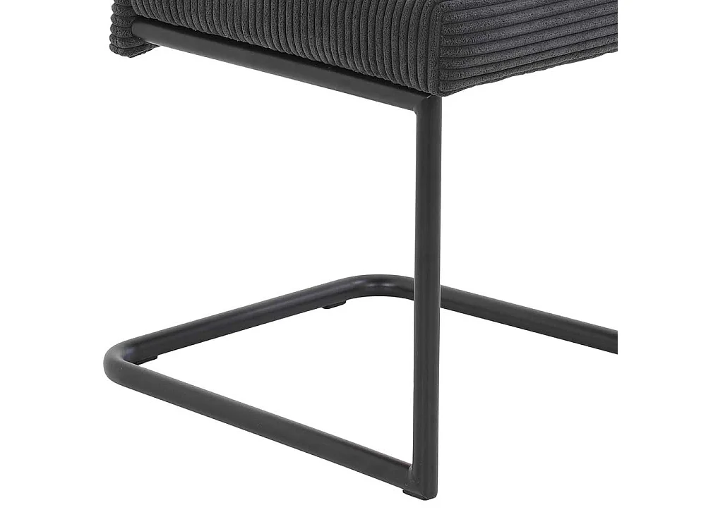Polsterstuhl Esszimmer in Anthrazit Cordstoff (4er Set)