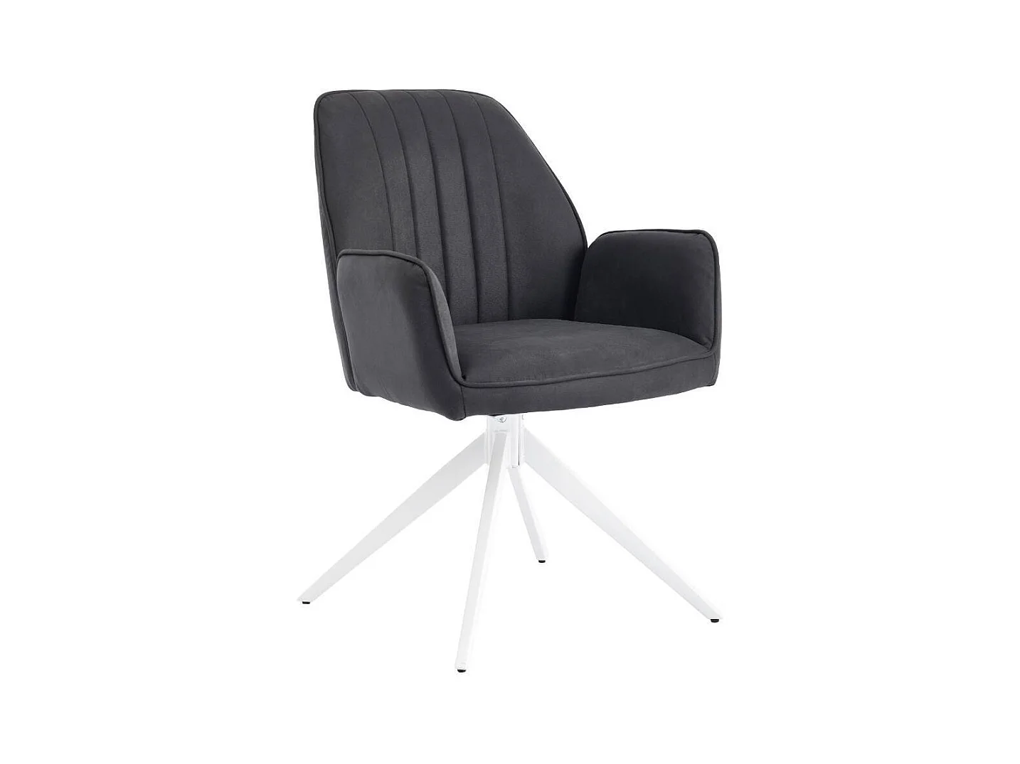 Armlehnstuhl Esstischstuhl in Anthrazit mit linearen Steppnähten (2er Set)