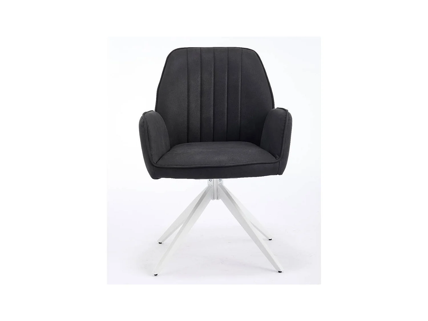 Armlehnstuhl Esstischstuhl in Anthrazit mit linearen Steppnähten (2er Set)