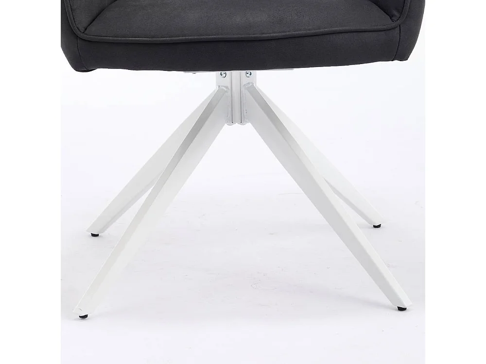 Armlehnstuhl Esstischstuhl in Anthrazit mit linearen Steppnähten (2er Set)