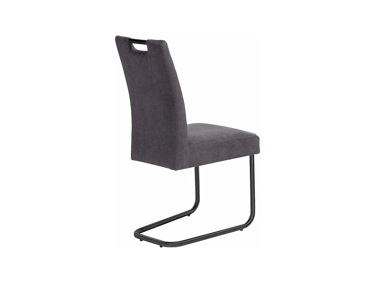 Freischwinger in Anthrazit Stoff mit Griff