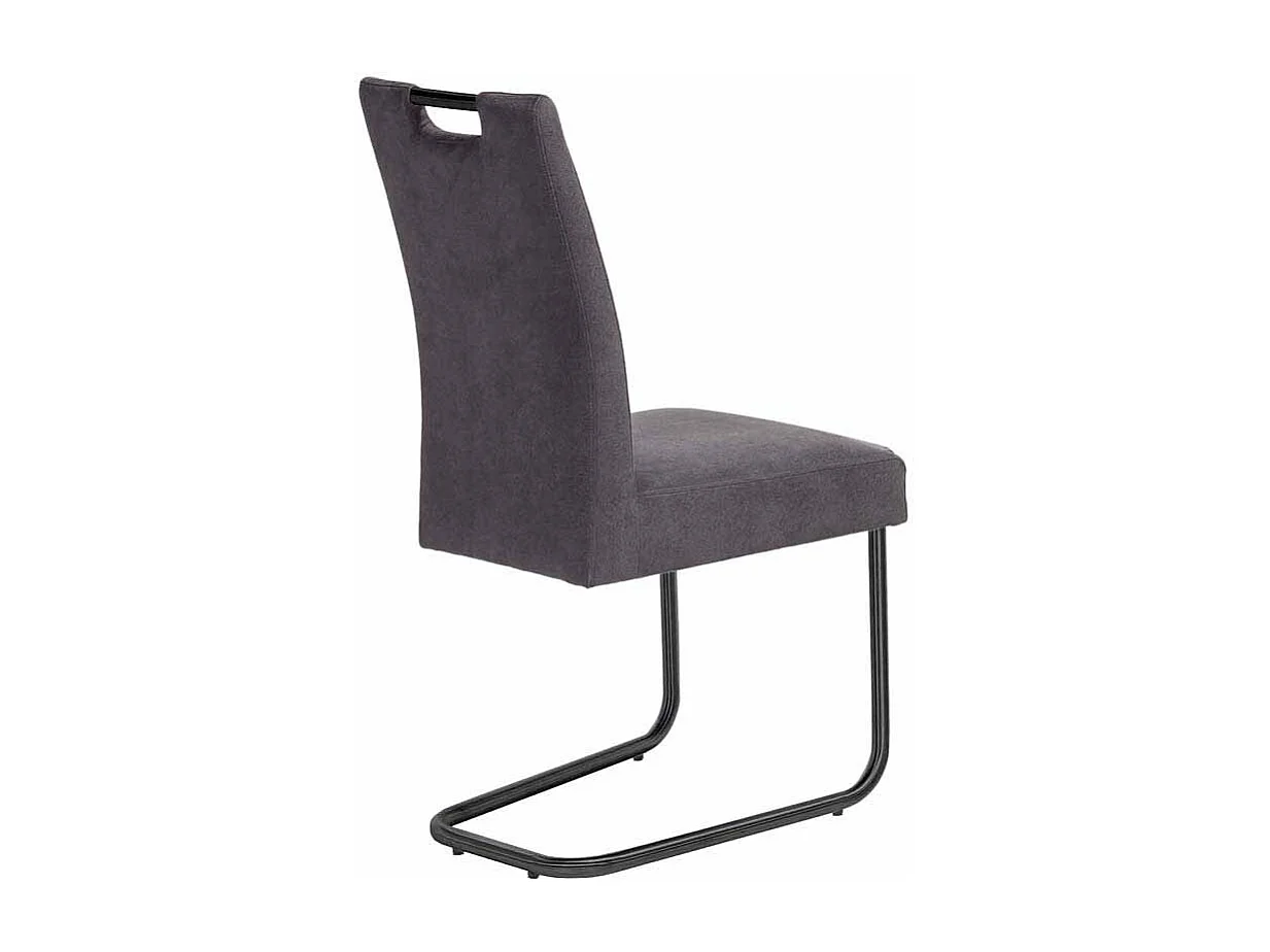 Freischwinger in Anthrazit Stoff mit Griff (2er Set)