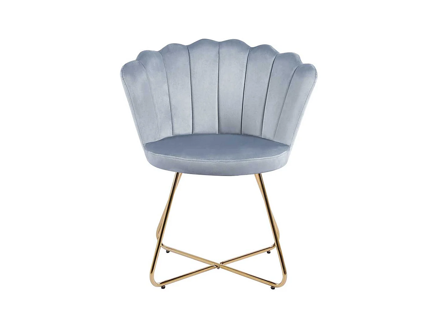 Design Stuhl Esszimmer in Muschelform Gestell aus Metall (2er Set)