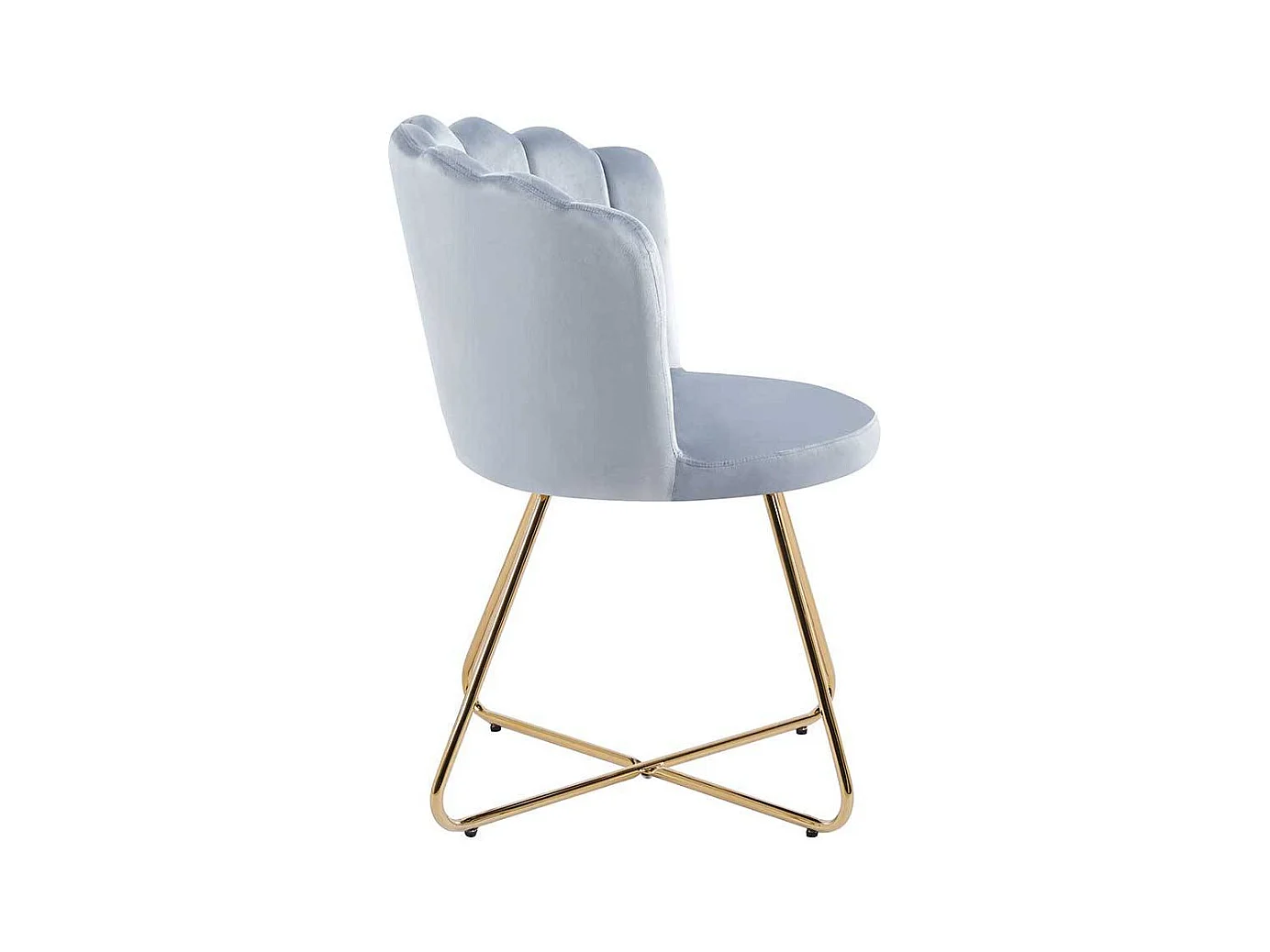 Design Stuhl Esszimmer in Muschelform Gestell aus Metall (2er Set)