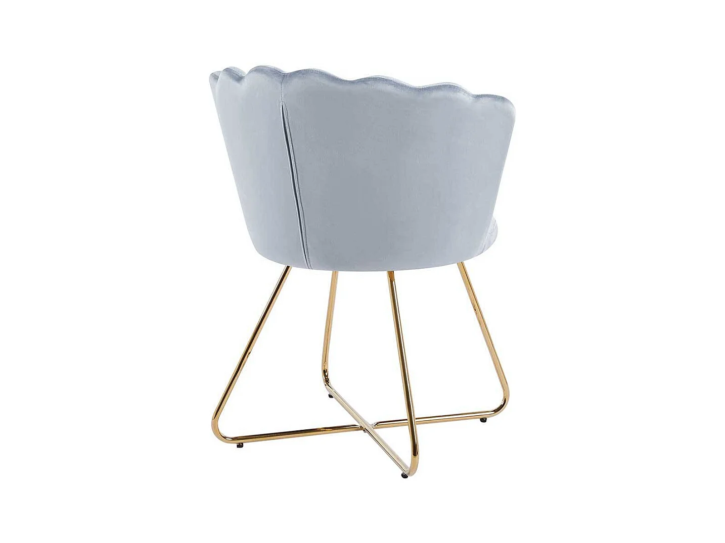 Design Stuhl Esszimmer in Muschelform Gestell aus Metall (2er Set)