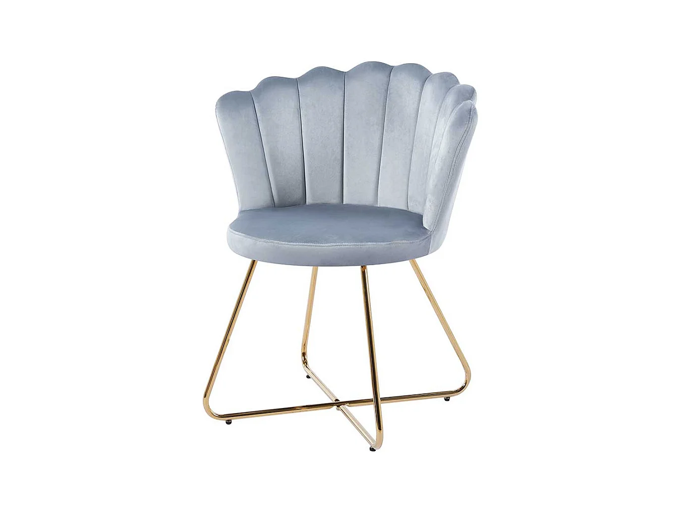 Design Stuhl Esszimmer in Muschelform Gestell aus Metall (2er Set)