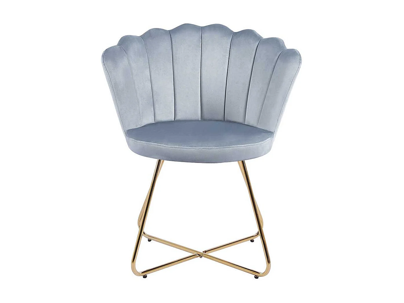 Design Stuhl Esszimmer in Muschelform Gestell aus Metall (2er Set)