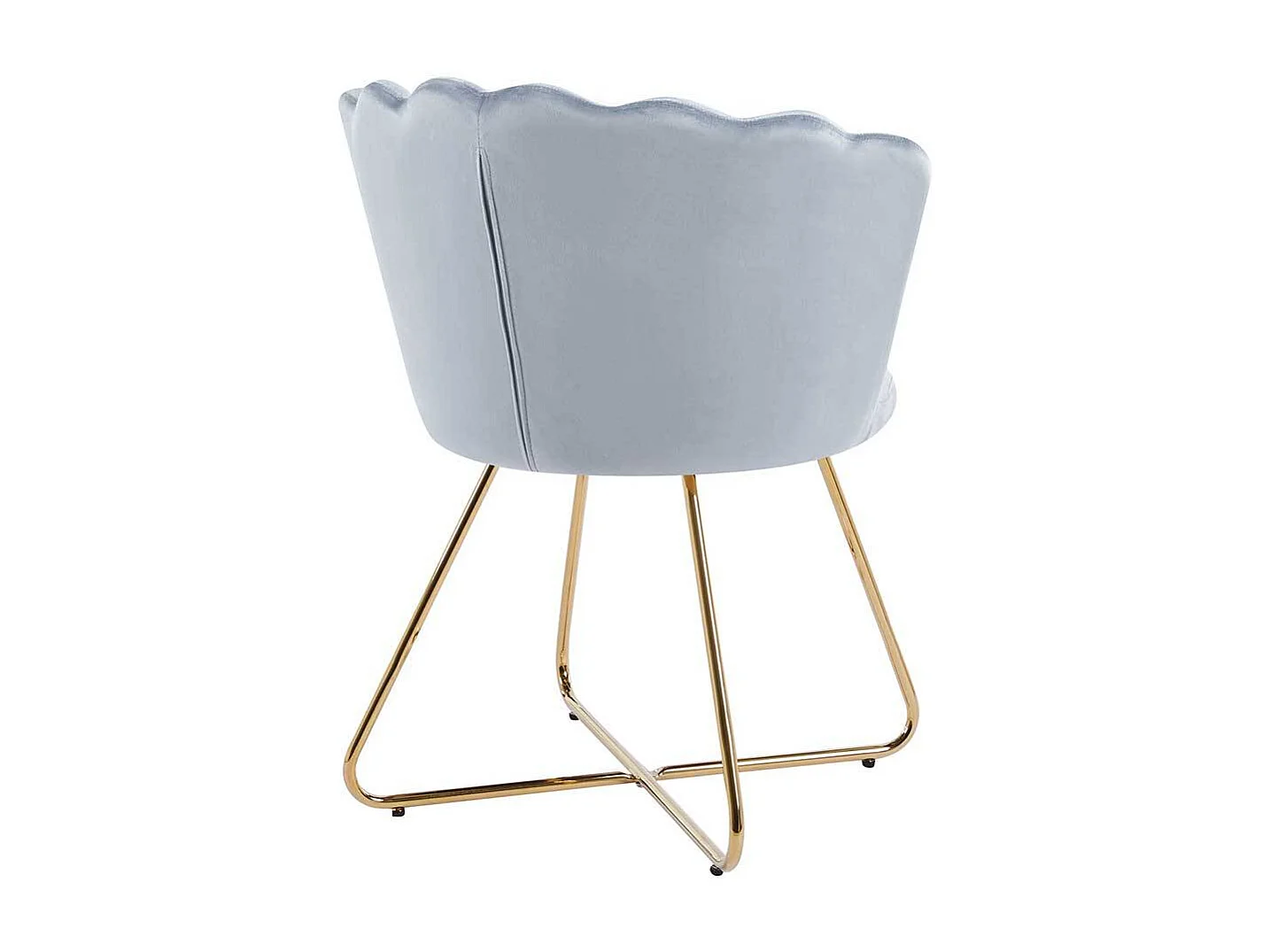 Design Stuhl Esszimmer in Muschelform Gestell aus Metall (2er Set)