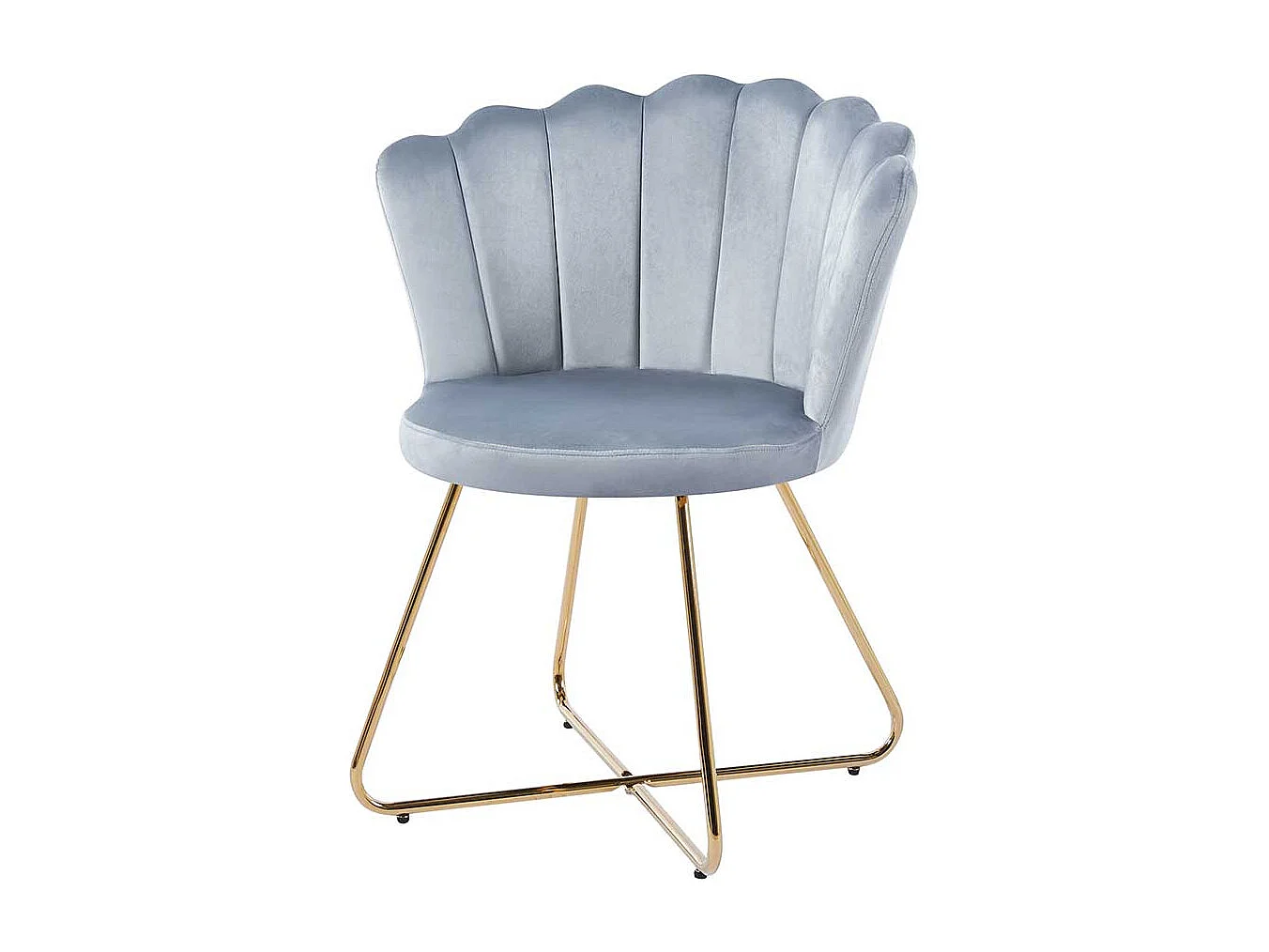 Design Stuhl Esszimmer in Muschelform Gestell aus Metall (2er Set)