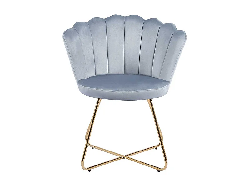 Design Stuhl Esszimmer in Muschelform Gestell aus Metall (2er Set)