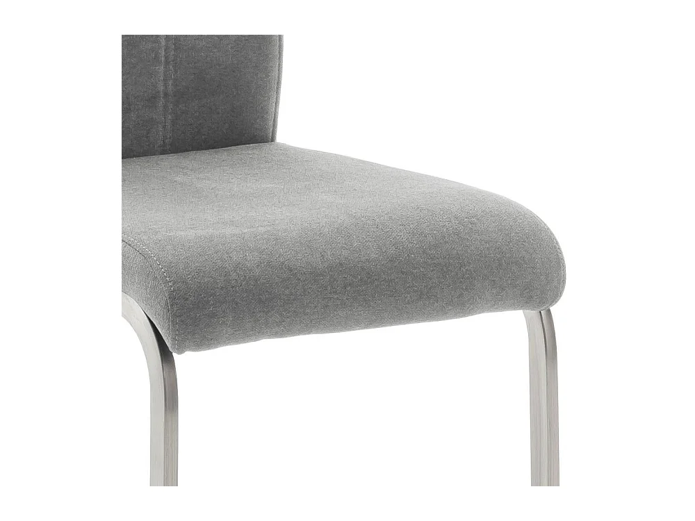 Freischwingerstuhl Stuhl Esszimmer in Grau aus Webstoff (4er Set)
