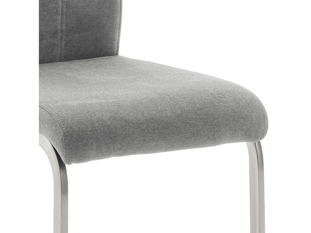 Freischwingerstuhl Stuhl Esszimmer in Grau aus Webstoff (4er Set)