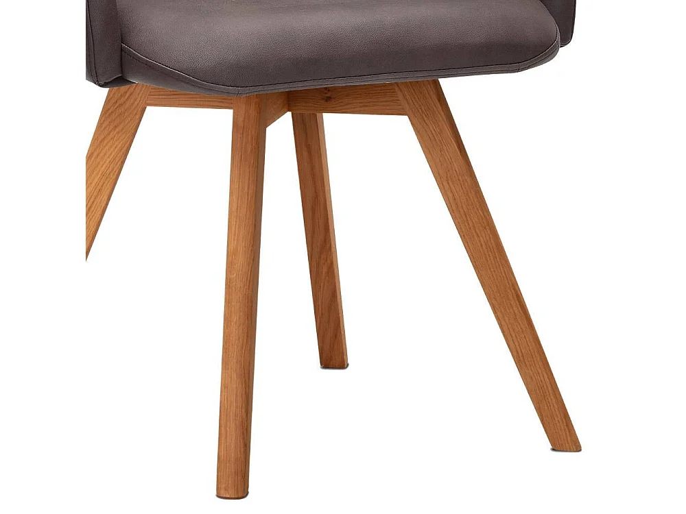 Armlehnstuhl Polsterstuhl Esszimmer aus Microfaser mit Gestell aus Massivholz