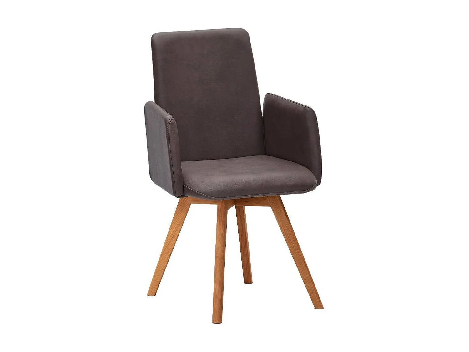 Armlehnstuhl Polsterstuhl Esszimmer aus Microfaser mit Gestell aus Massivholz