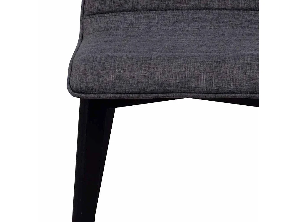 Esszimmerstuhl Set in Anthrazit Webstoff Schwarz Eiche massiv (2er Set)